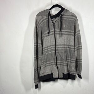 Vans Gray Stripe Zip Up Hoodie size XL